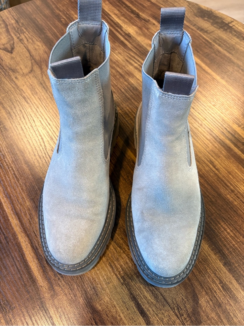 Dolce Vita Light Blue Suede Chelsea Ankle Boots